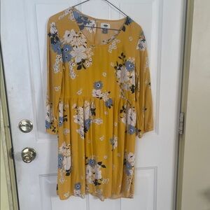 Old Navy Yellow Floral Midi Dress